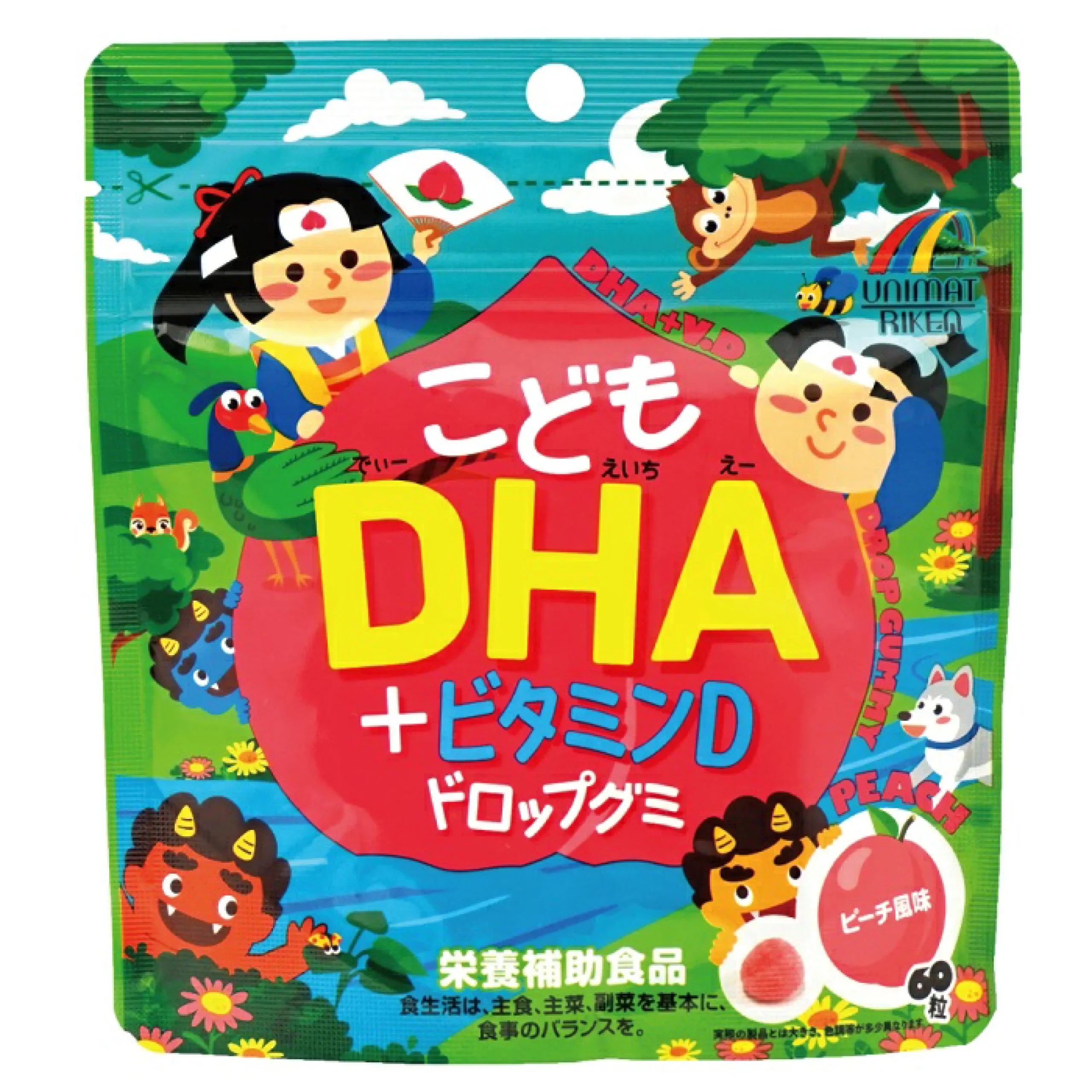 Unimat Riken Child DHA + Vitamin D Drop Gummy Жевательные витамины с DHA и витамином D